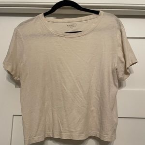 Tan Athleta Medium cropped shirt
